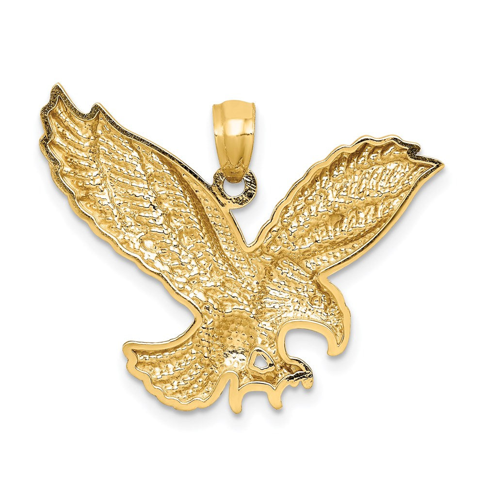 14k Yellow Gold Diamond-cut Eagle Pendant
