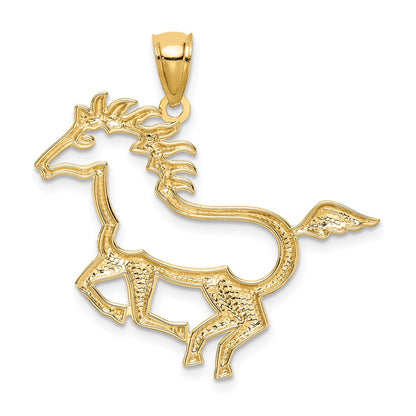 14k Yellow Gold Horse Pendant