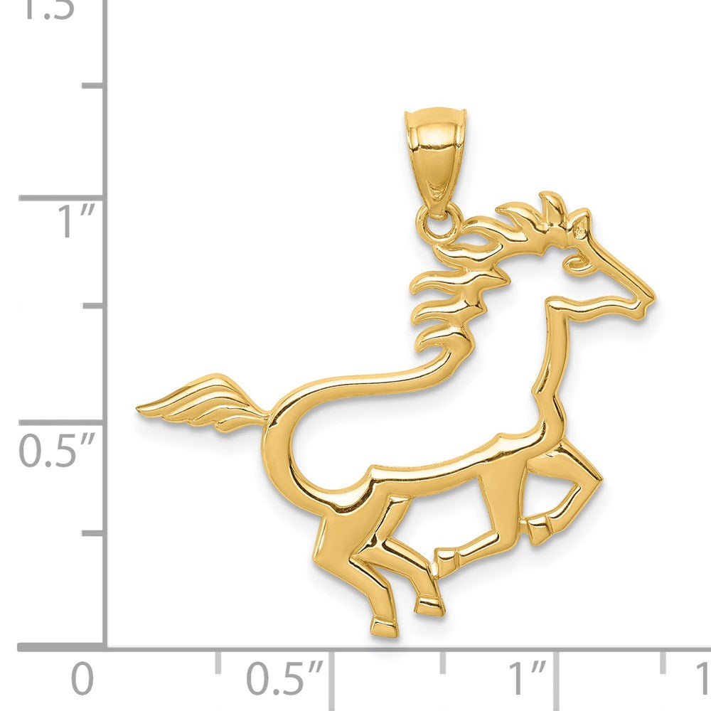 14k Yellow Gold Horse Pendant