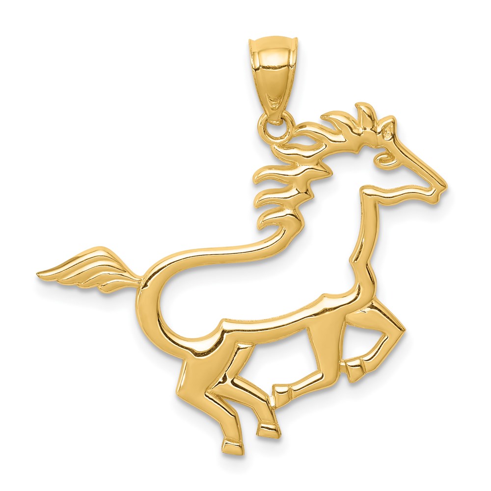 14k Yellow Gold Horse Pendant