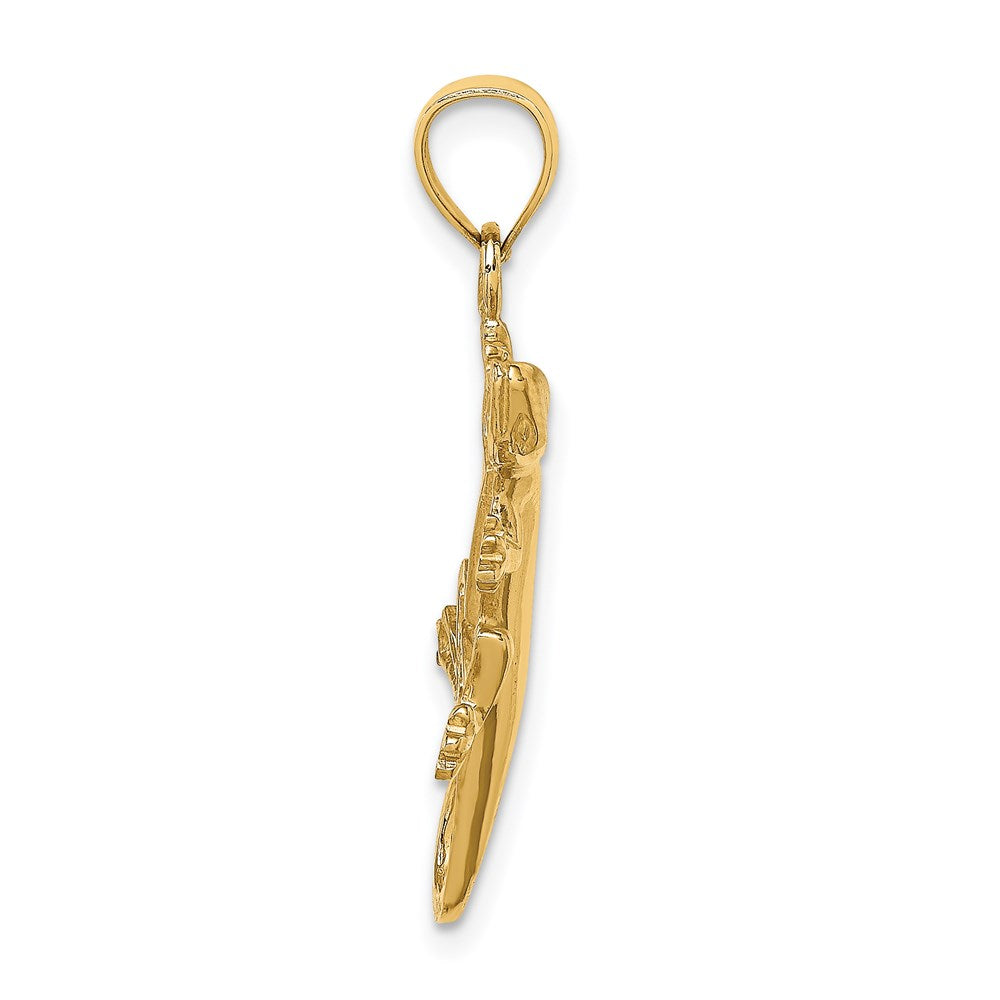 14k Yellow Gold Gecko Pendant