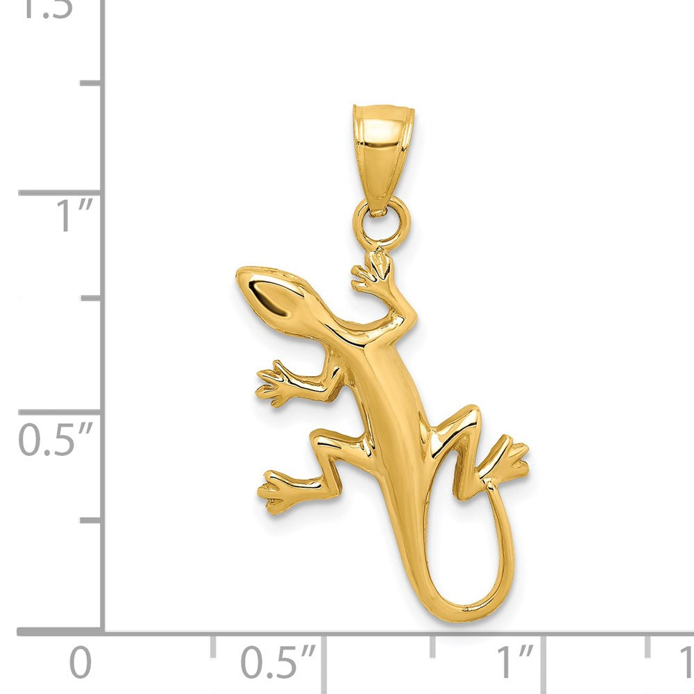 14k Yellow Gold Gecko Pendant