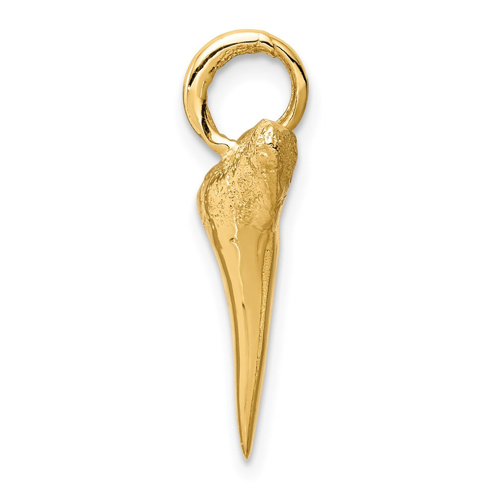 14k Yellow Gold Shark Tooth Pendant
