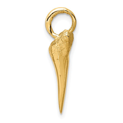 14k Yellow Gold Shark Tooth Pendant