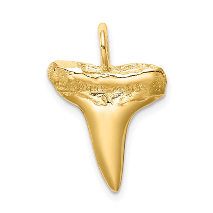 14k Yellow Gold Shark Tooth Pendant