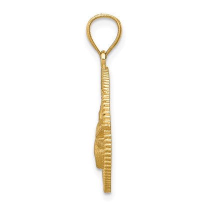 14k Yellow Gold Framed D/C Sailfish Pendant