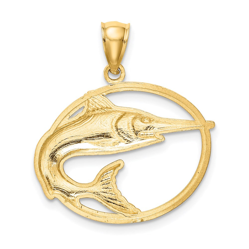 14k Yellow Gold Framed D/C Marlin