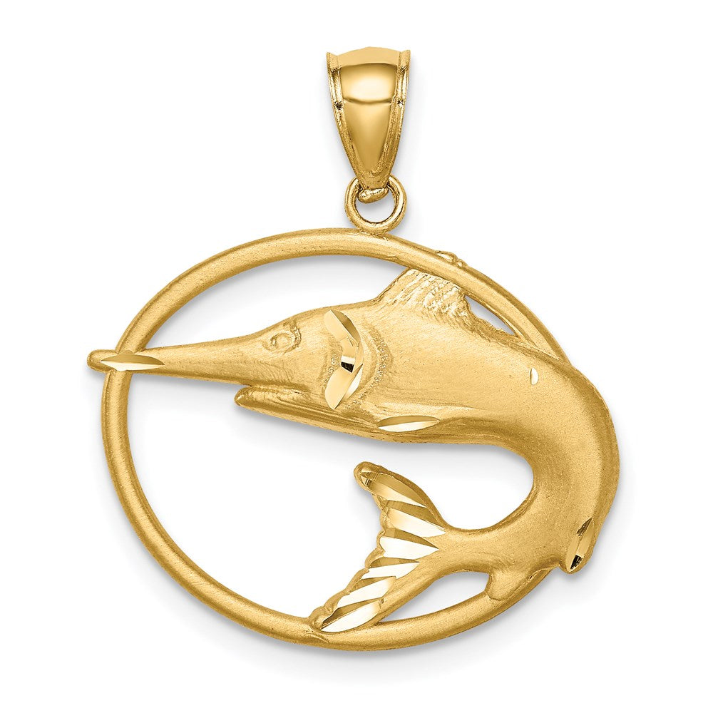 14k Yellow Gold Framed D/C Marlin