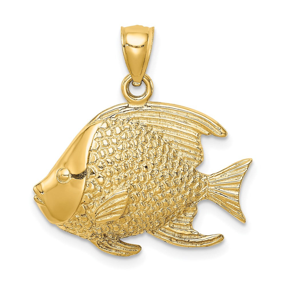 14k Yellow Gold Fish Pendant | Goldia.com