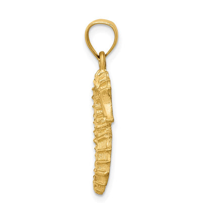 14k Yellow Gold Diamond-cut Seahorse Pendant