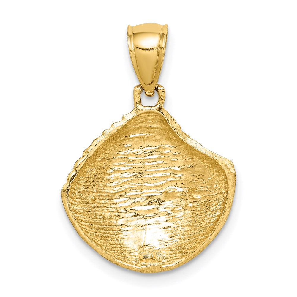 14k Yellow Gold D/C Shell Pendant