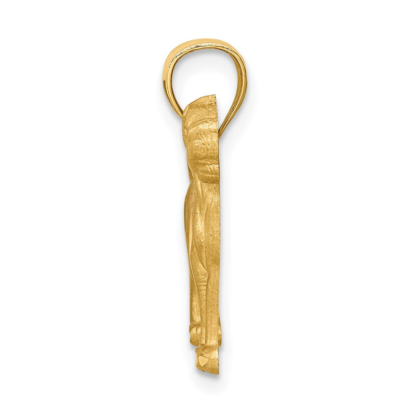 14k Yellow Gold Diamond-cut Boxer Pendant
