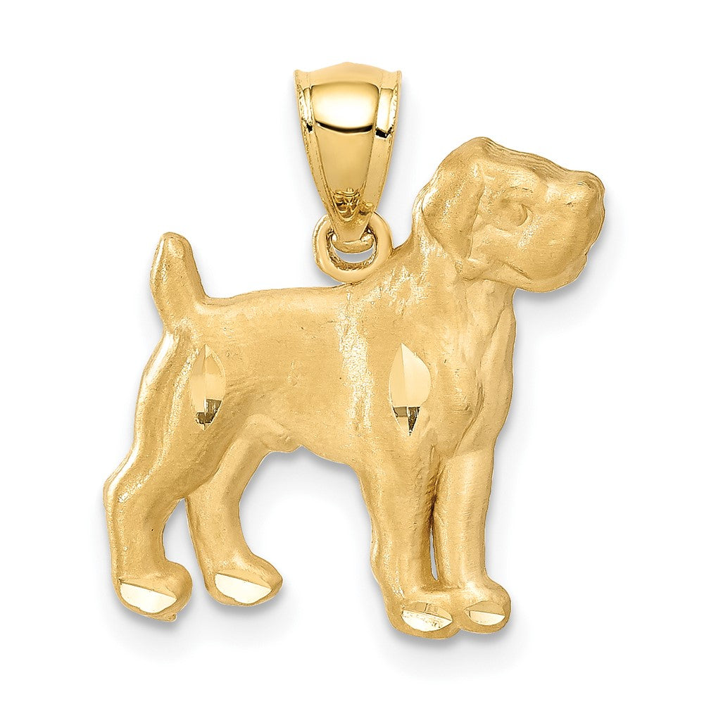 14k Yellow Gold Diamond-cut Boxer Pendant