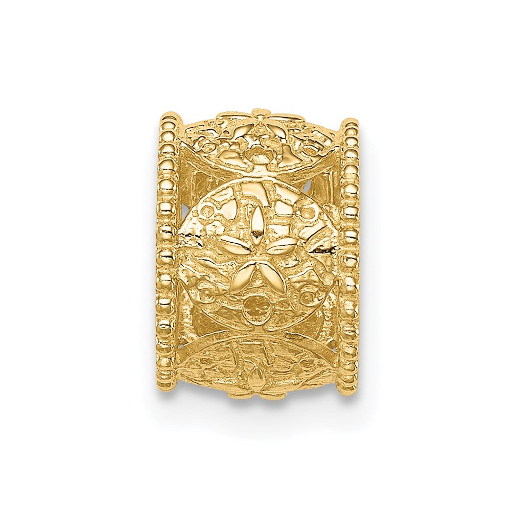 14k Yellow Gold Polished Sand Dollar Slide