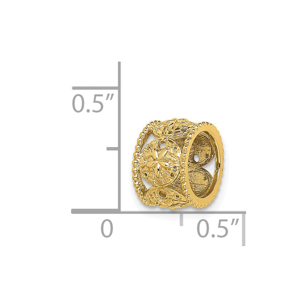 14k Yellow Gold Polished Sand Dollar Slide