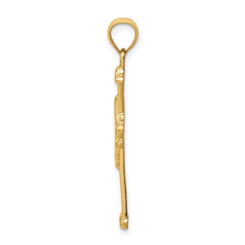 14k Yellow Gold D/C Cross Pendant