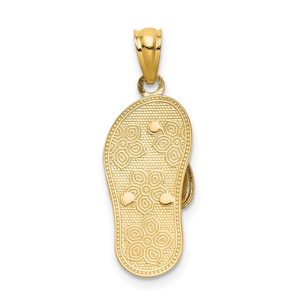 14k Tri-Color Gold Plumeria Sandal Pendant