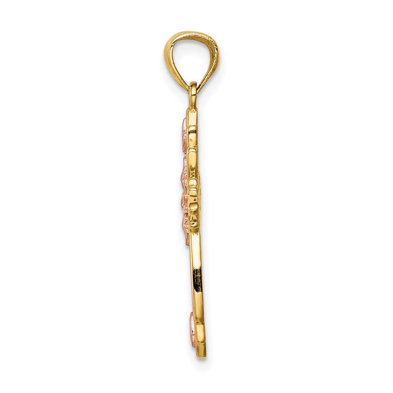 14k Two-tone Gold Two-tone Gold Cross Pendant