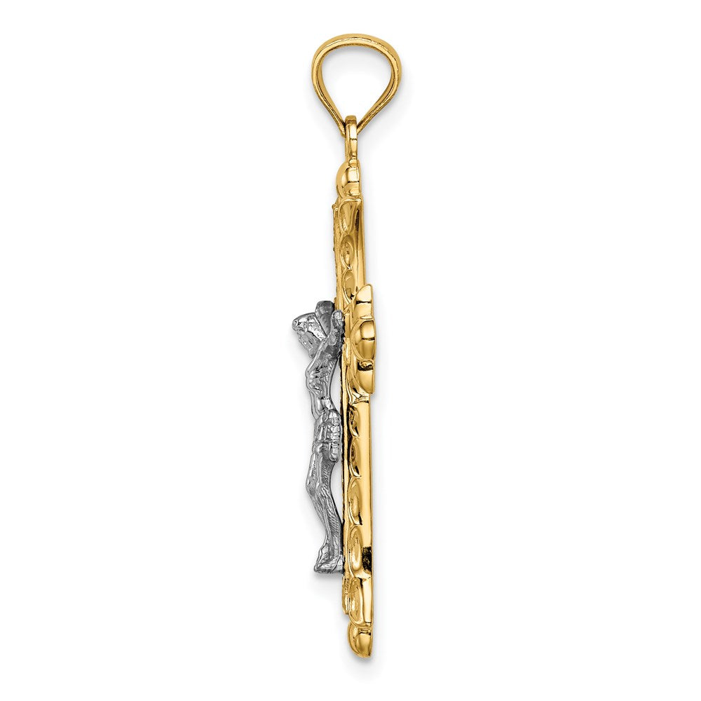 14k Two-tone Gold Two-tone Gold Florentine Crucifix