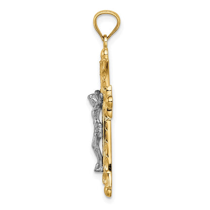 14k Two-tone Gold Two-tone Gold Florentine Crucifix