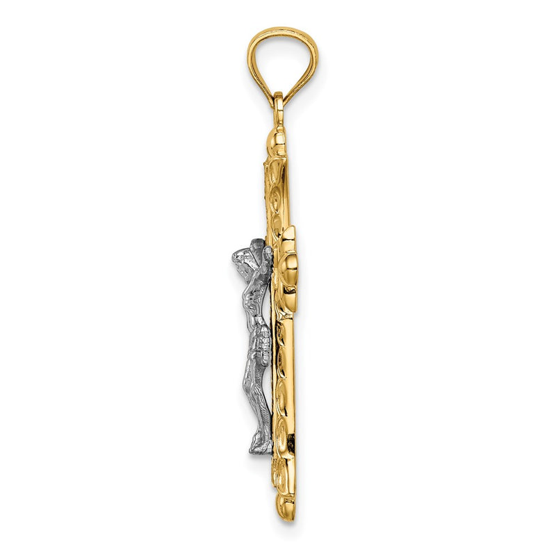 14k Two-tone Gold Two-tone Gold Florentine Crucifix