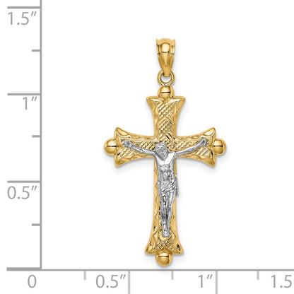 14k Two-tone Gold Two-tone Gold Florentine Crucifix