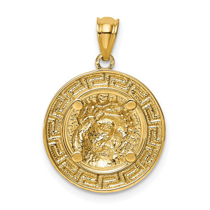 14k Yellow & Rhodium Gold w/White Rhodium Jesus Medal