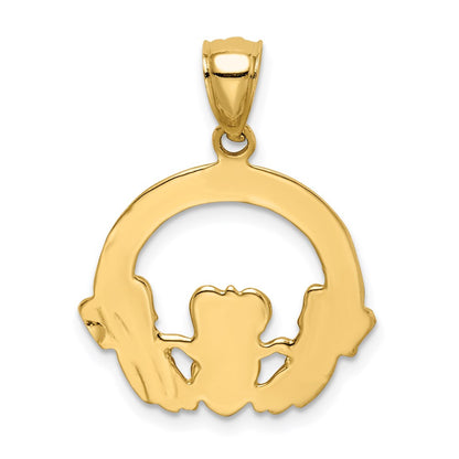 14k Yellow Gold Claddagh Pendant