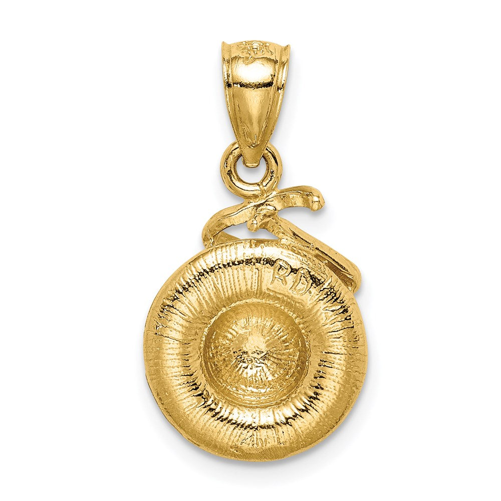14k Yellow Gold Sunhat Pendant
