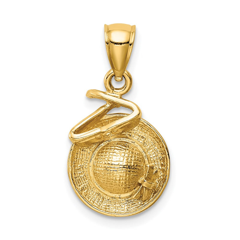 14k Yellow Gold Sunhat Pendant