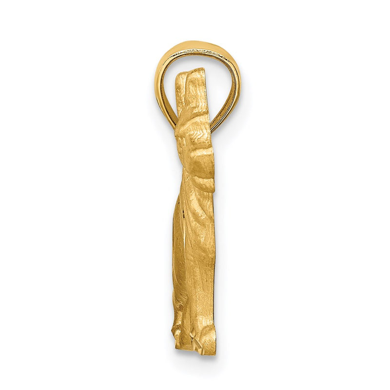 14k Yellow Gold Diamond-cut German Shepherd Pendant