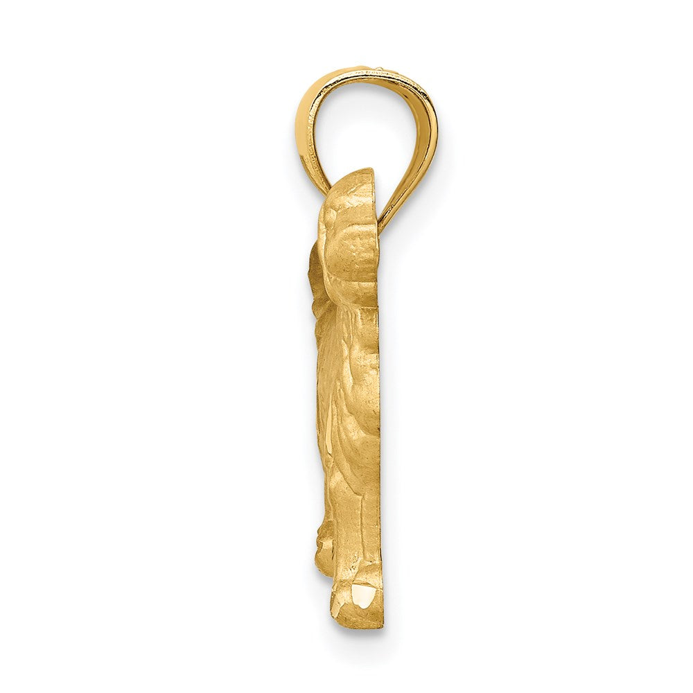 14k Yellow Gold Diamond-cut Golden Retriever Pendant
