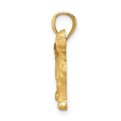 14k Yellow Gold Diamond-cut Golden Retriever Pendant