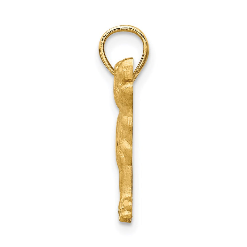 14k Yellow Gold Diamond-cut Labrador Retriever Pendant