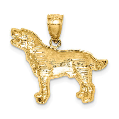 14k Yellow Gold Diamond-cut Labrador Retriever Pendant