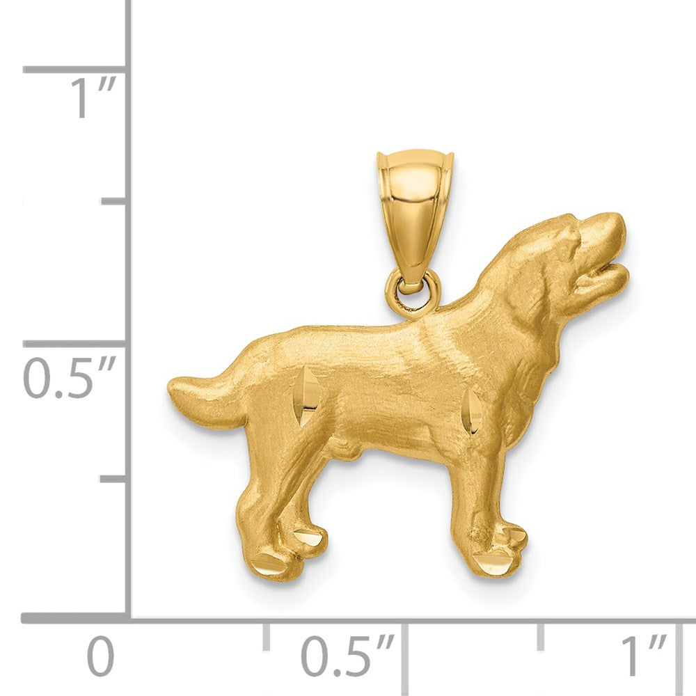 14k Yellow Gold Diamond-cut Labrador Retriever Pendant