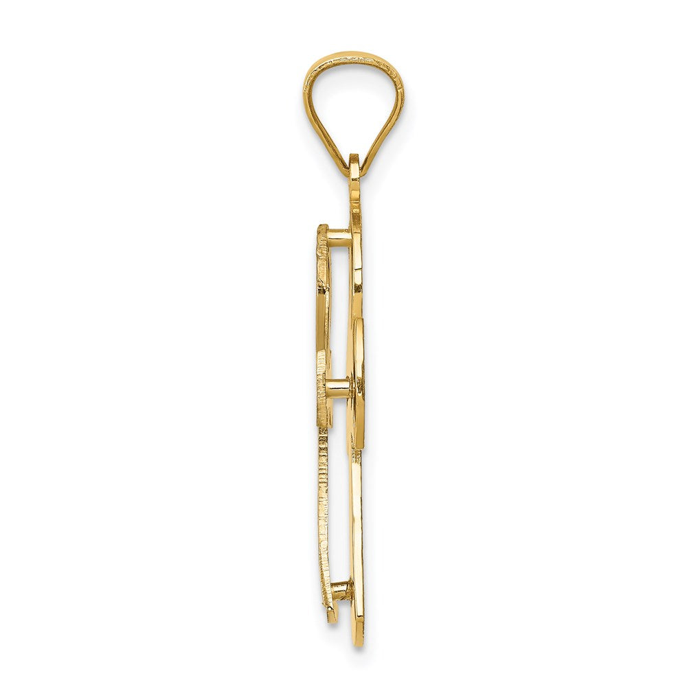 14k Two-tone Gold Ankh Cross Pendant