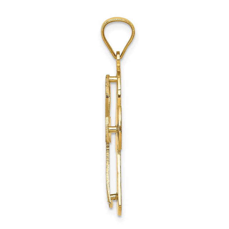 14k Two-tone Gold Ankh Cross Pendant
