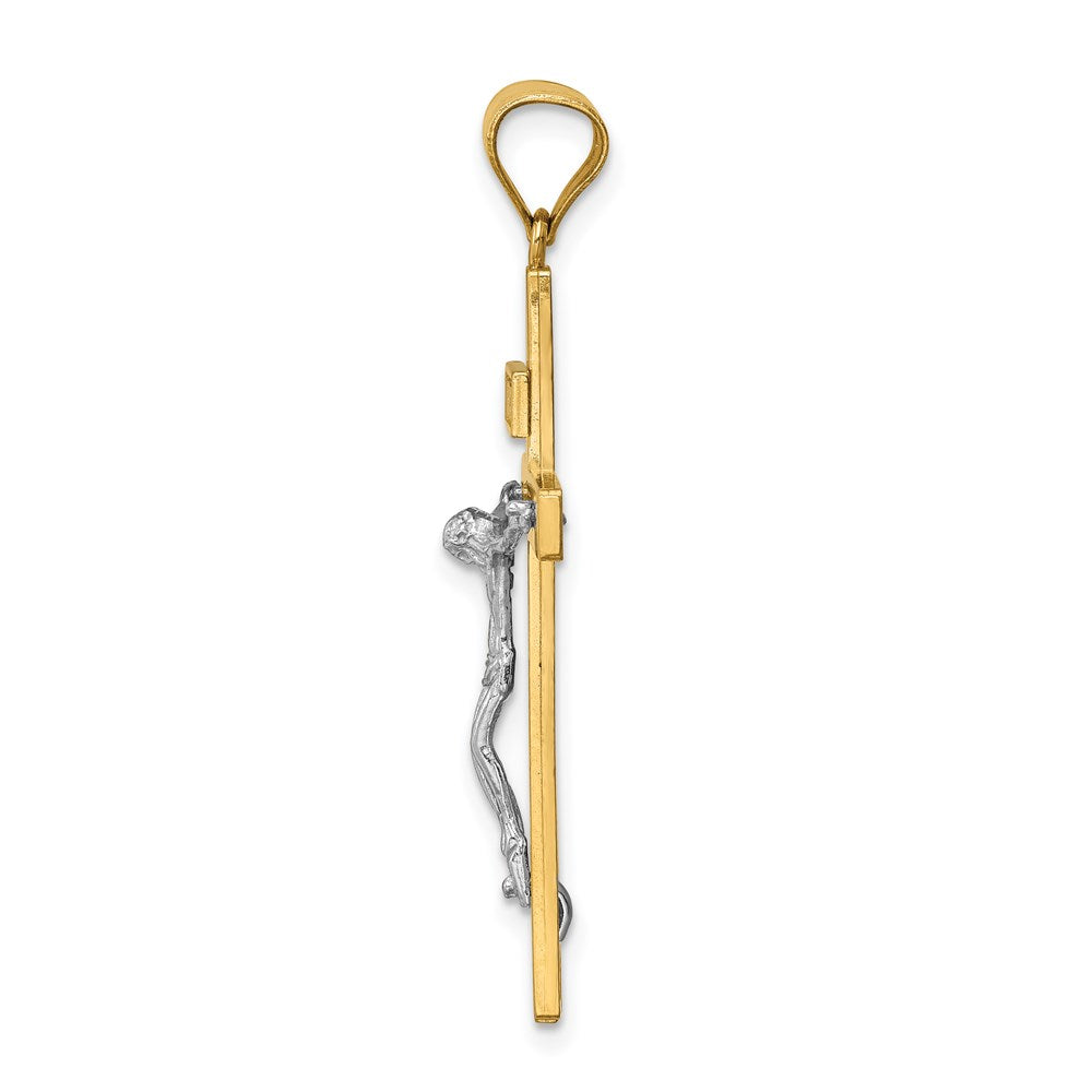 14k Two-tone Gold INRI Crucifix Pendant