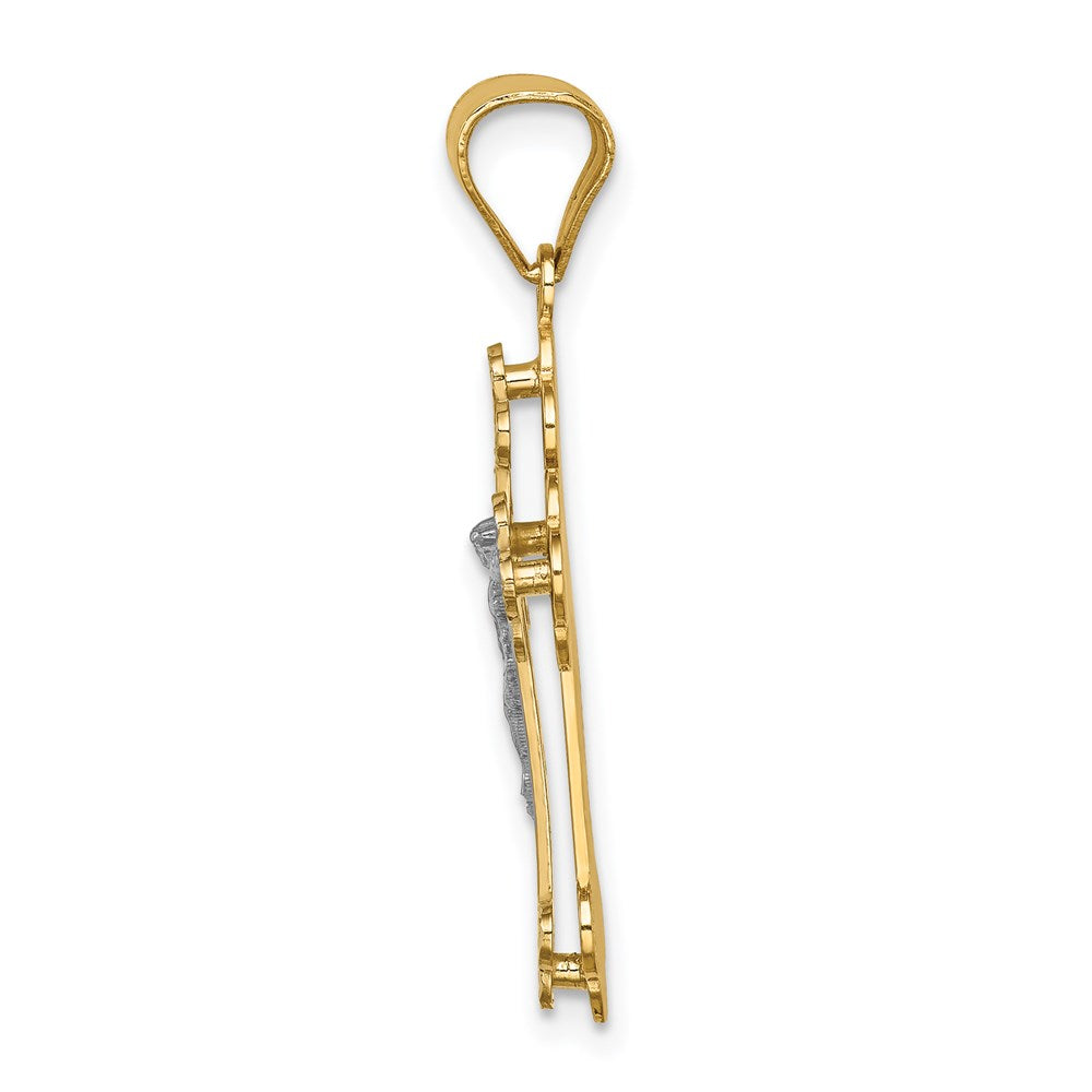14k Two-tone Gold Crucifix Pendant