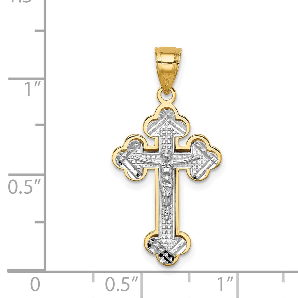 14k Two-tone Gold Crucifix Pendant