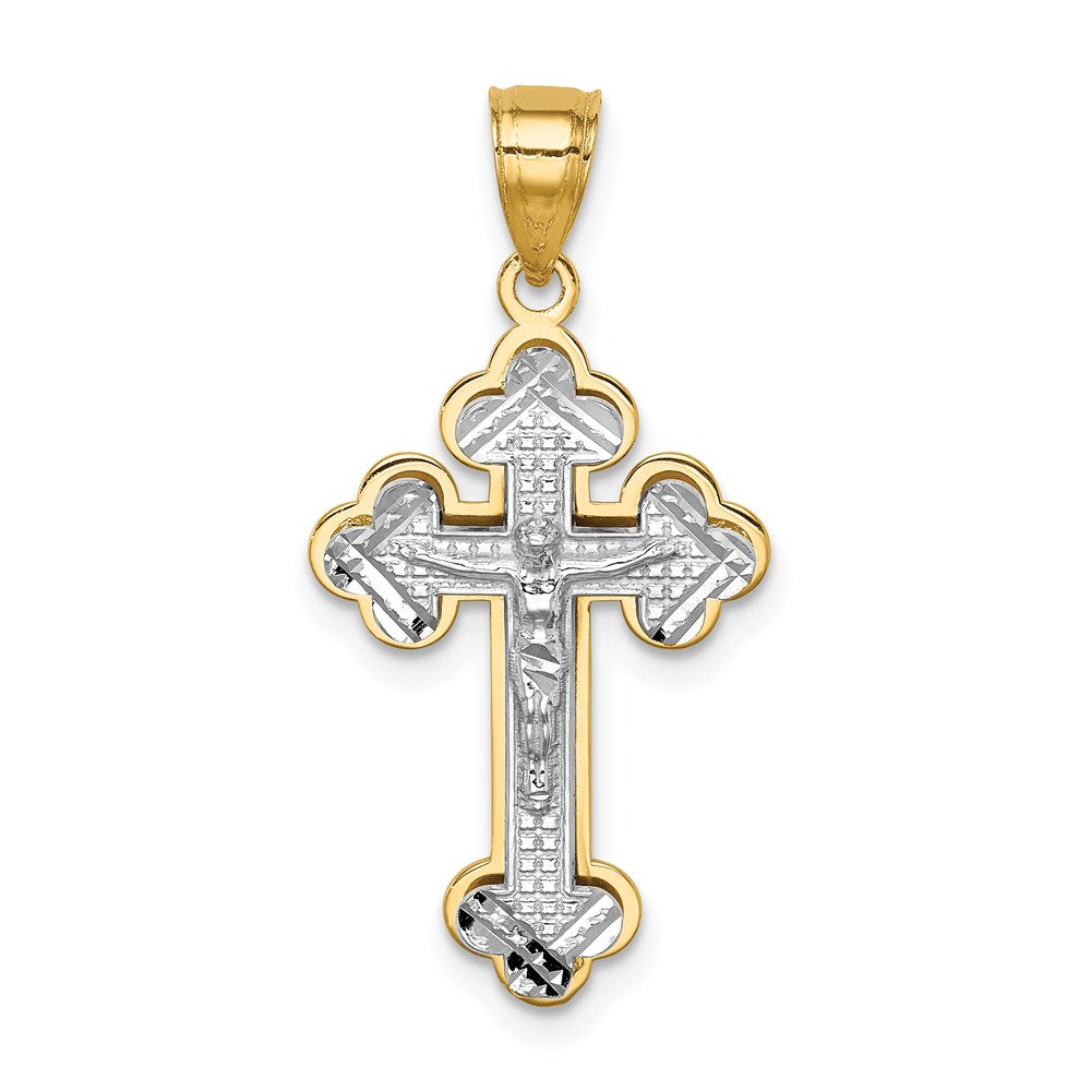 14k Two-tone Gold Crucifix Pendant