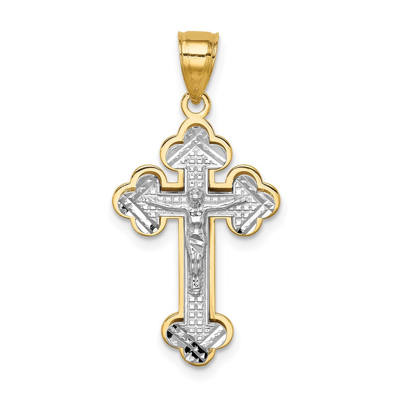 14k Two-tone Gold Crucifix Pendant