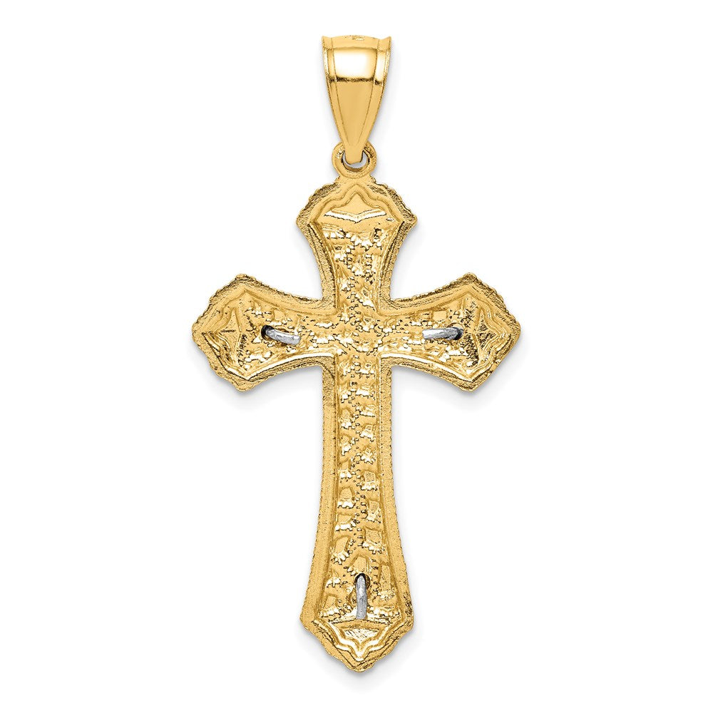 14k Two-tone Gold D/C Crucifix Pendant