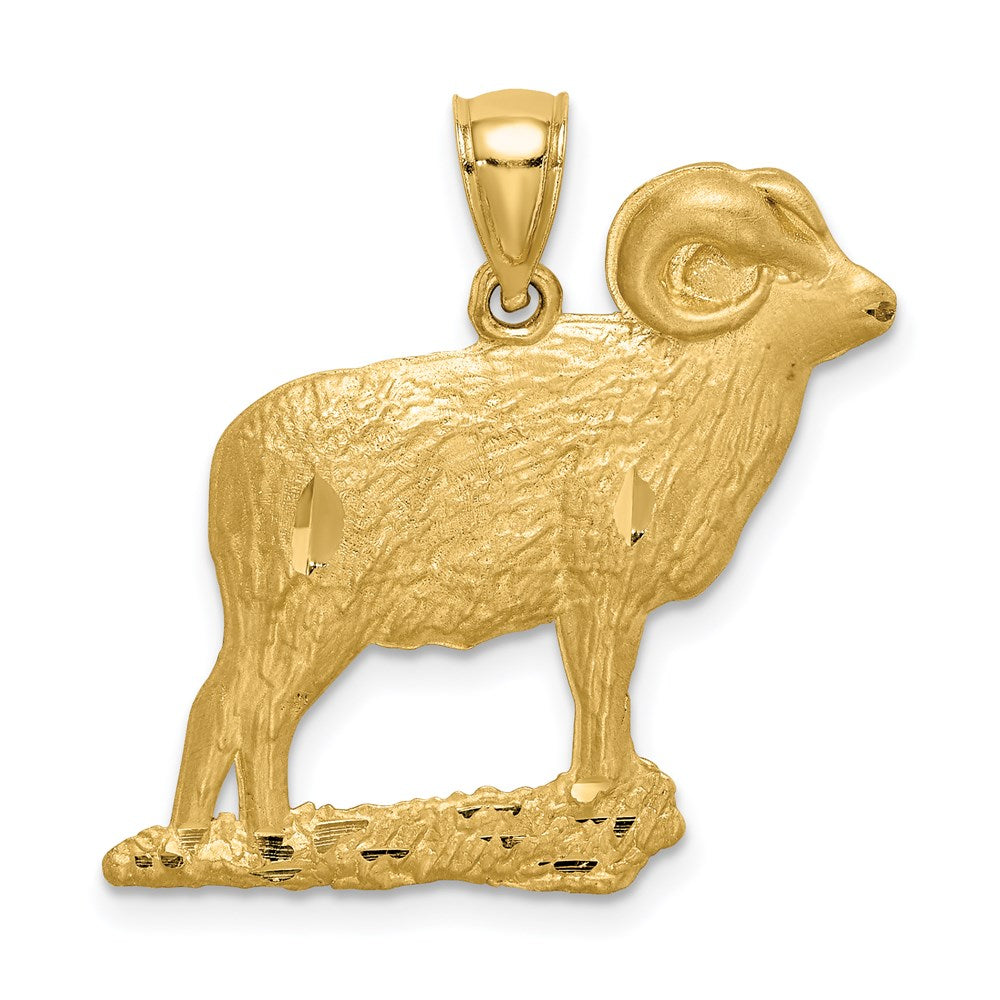 14k Yellow Gold D/C Ram Pendant