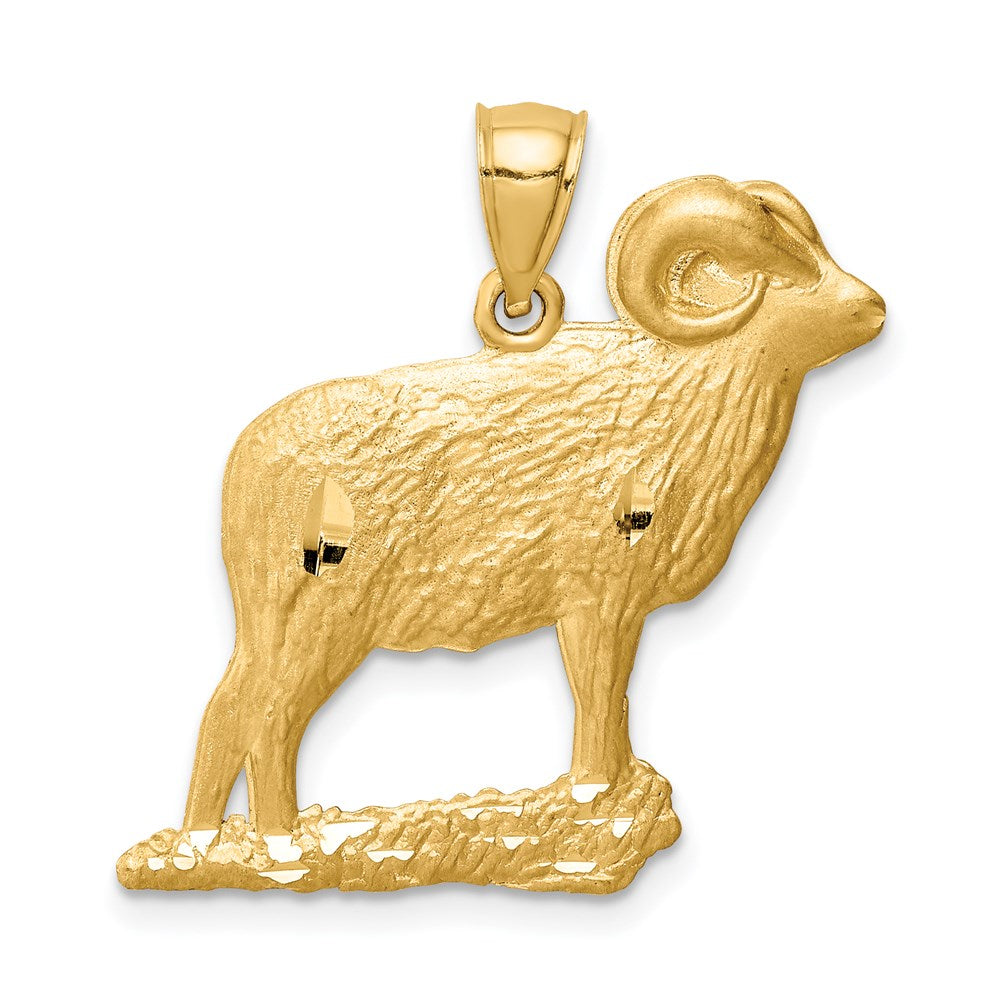 14k Yellow Gold D/C Ram Pendant