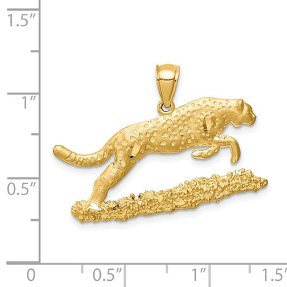 14k Yellow Gold Leopard Pendant