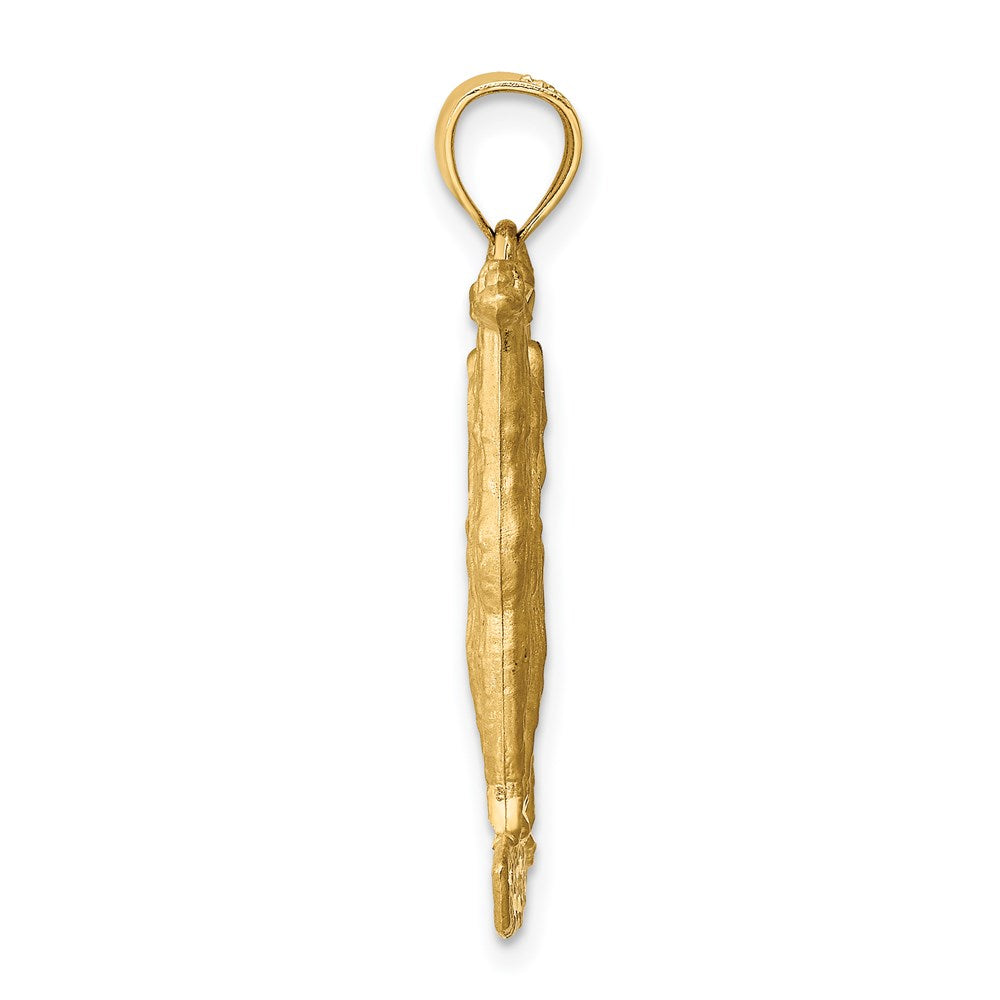 14k Yellow Gold Diamond-cut Meerkat Pendant