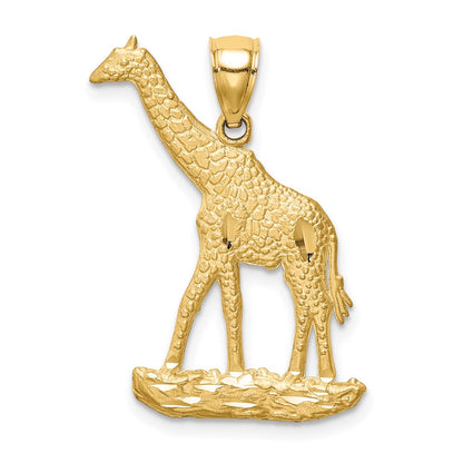 14k Yellow Gold Diamond-cut Giraffe Pendant