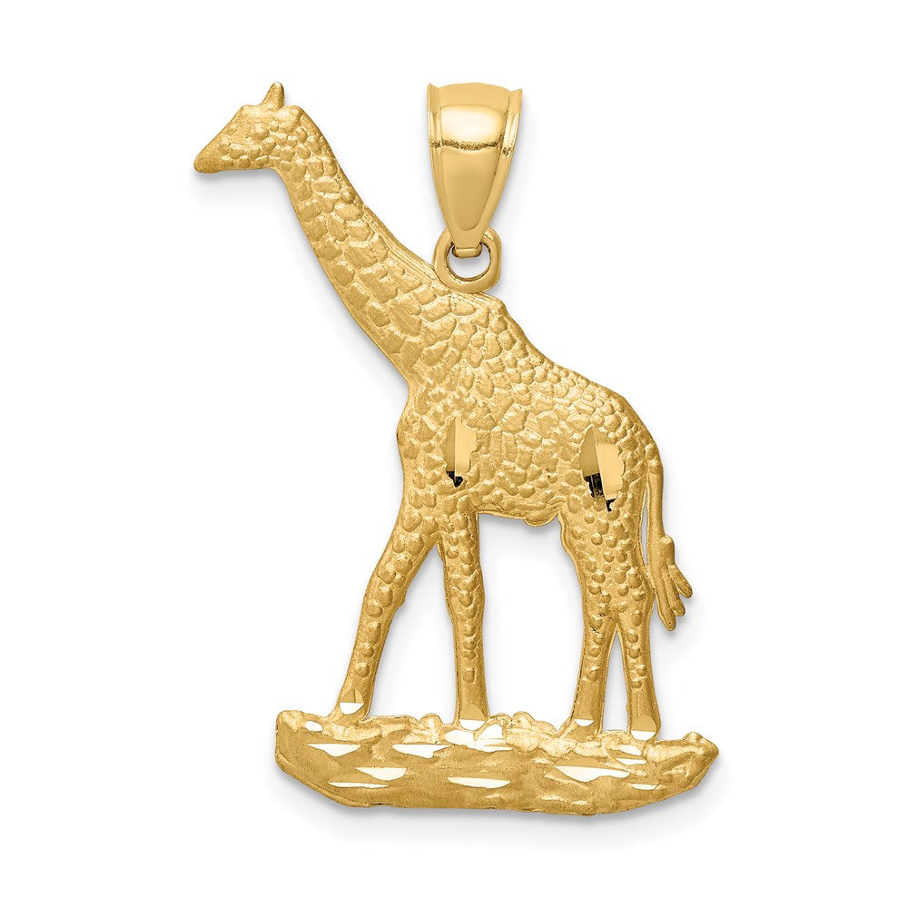 14k Yellow Gold Diamond-cut Giraffe Pendant